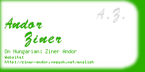 andor ziner business card